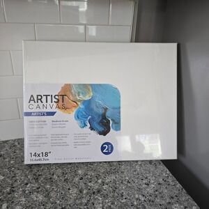 Artist's Loft Artist Canvas 2 Pack 14x18 White 100% Cotton Triple Gesso Primed